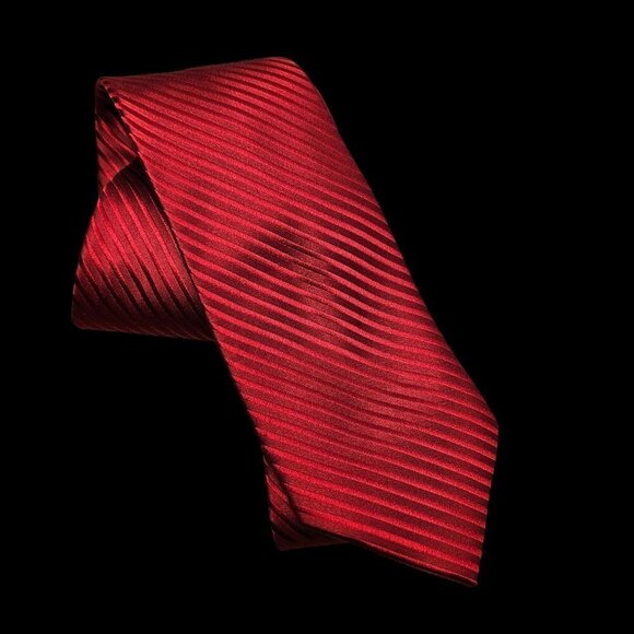 Vintage Burma Bibas Handmade Silk Tie Monochrome Angular Stripes Mens 3.5" x 60" - Picture 5 of 6